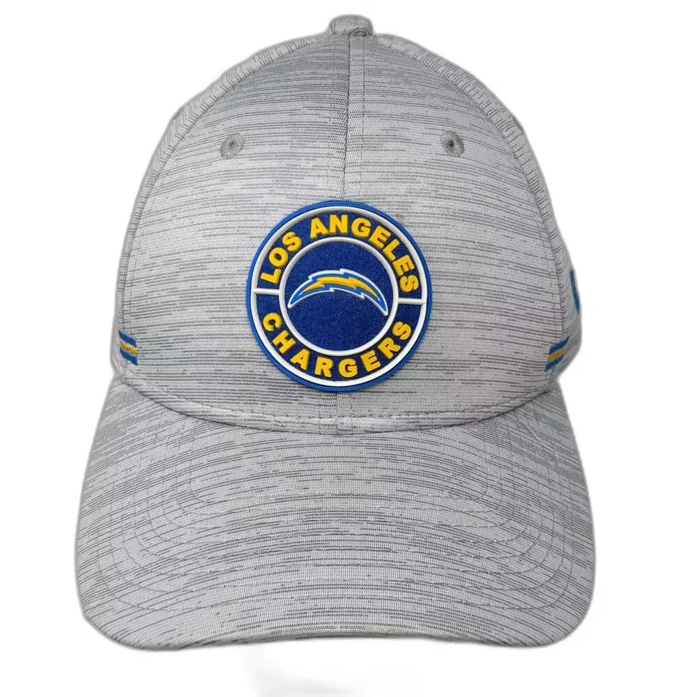 New Era Los Angeles Chargers NFL 39THIRTY Gray Blue Hat Stretch Fit Size L Cap